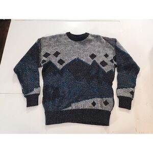 VTG 90s Method Abstract Geometric Jumper XL Coogi Style‎ Textured Knit Pullover